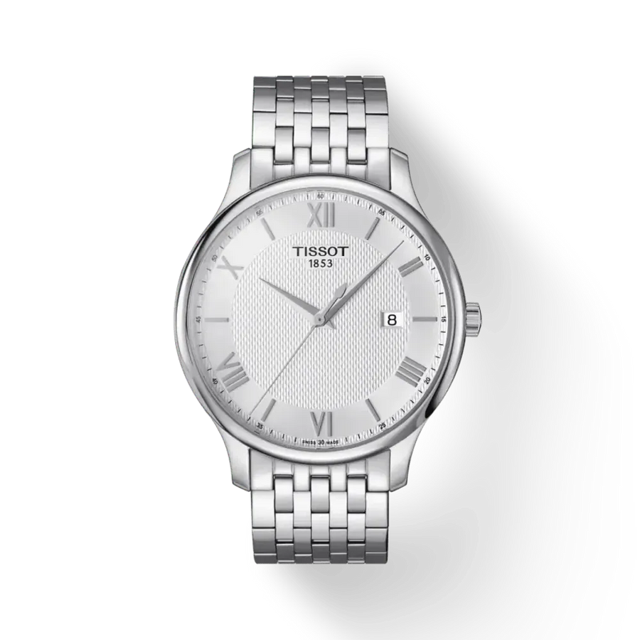 Tissot T Classic Tradition Silver Dial Silver Steel Strap Watch For Men - T063.610.11.038.00
