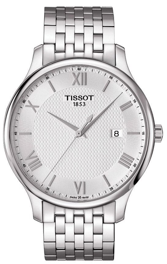 Tissot T Classic Tradition Silver Dial Silver Steel Strap Watch For Men - T063.610.11.038.00