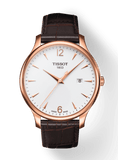 Tissot T Classic Tradition White Dial Brown Leather Strap Watch For Men - T063.610.36.037.00