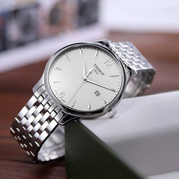 Tissot T Classic Tradition White Dial Silver Steel Strap Watch For Men - T063.610.11.037.00