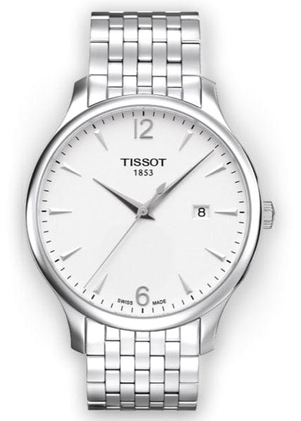 Tissot T Classic Tradition White Dial Silver Steel Strap Watch For Men - T063.610.11.037.00