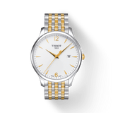 Tissot T Classic Tradition White Dial Two Tone Mesh Bracelet Watch For Men - T063.610.22.037.00