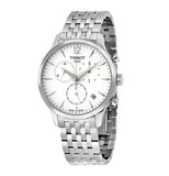 Tissot T Classic Tradition Chronograph White Dial Silver Mesh Bracelet Watch For Men - T063.617.11.037.00