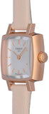 Tissot T Lady Lovely Square White Dial Pink Leather Strap Watch For Women - T058.109.36.031.00