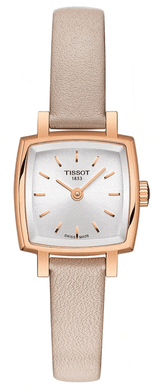 Tissot T Lady Lovely Square White Dial Pink Leather Strap Watch For Women - T058.109.36.031.00