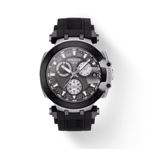 Tissot T Race Chronograph Anthracite Black Dial Black Silicone Strap Watch For Men - T115.417.27.061.00