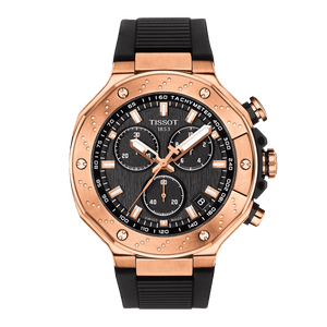 Tissot T Race Chronograph Black Dial Black Rubber Strap Watch For Men - T141.417.37.051.00