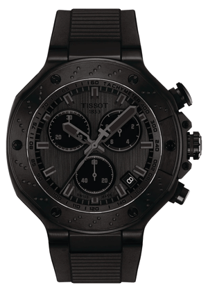 Tissot T-Race Chronograph Black Dial Black Rubber Strap Watch for Men - T141.417.37.061.00
