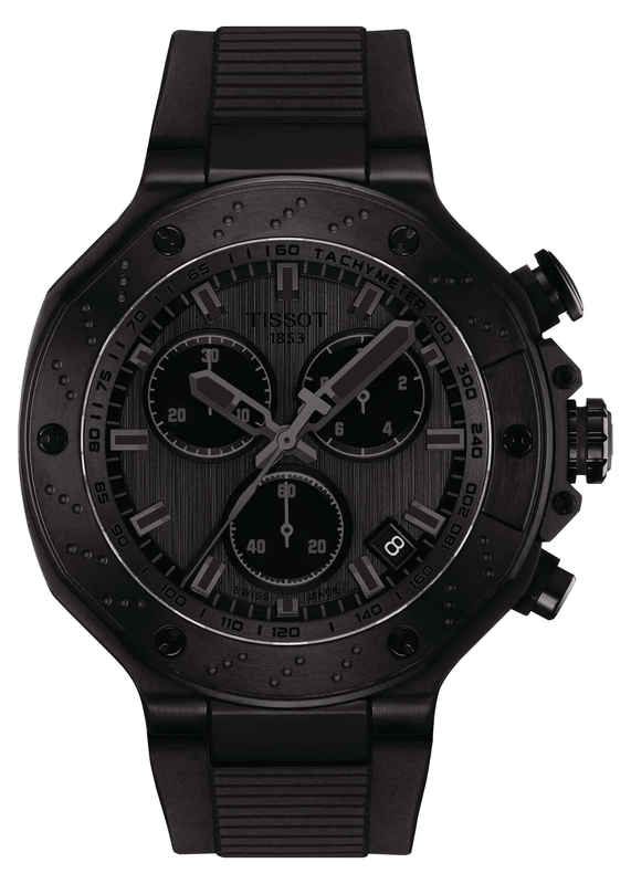 Tissot T-Race Chronograph Black Dial Black Rubber Strap Watch for Men - T141.417.37.061.00