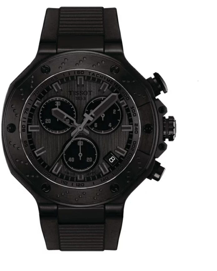 Tissot T-Race Chronograph Black Dial Black Rubber Strap Watch for Men - T141.417.37.061.00