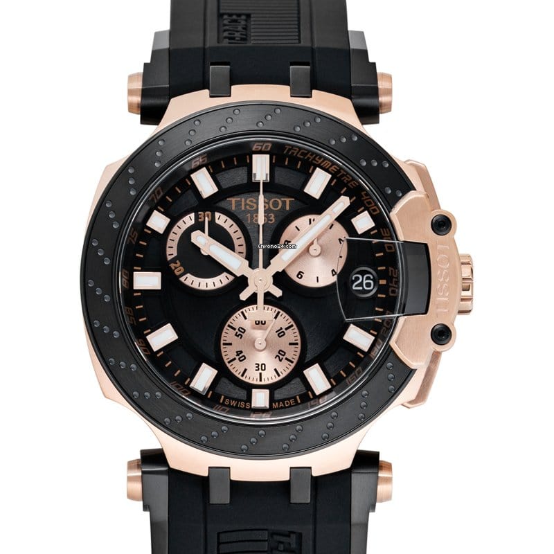 Tissot T Race Chronograph Black Dial Black Silicone Strap Watch For Men - T115.417.37.051.00