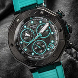 Tissot T Race Chronograph Black Dial Green Rubber Strap Watch for Men - T141.417.37.051.01