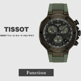 Tissot T Race Chronograph Black Dial Green Rubber Strap Watch for Men - T141.417.37.061.02