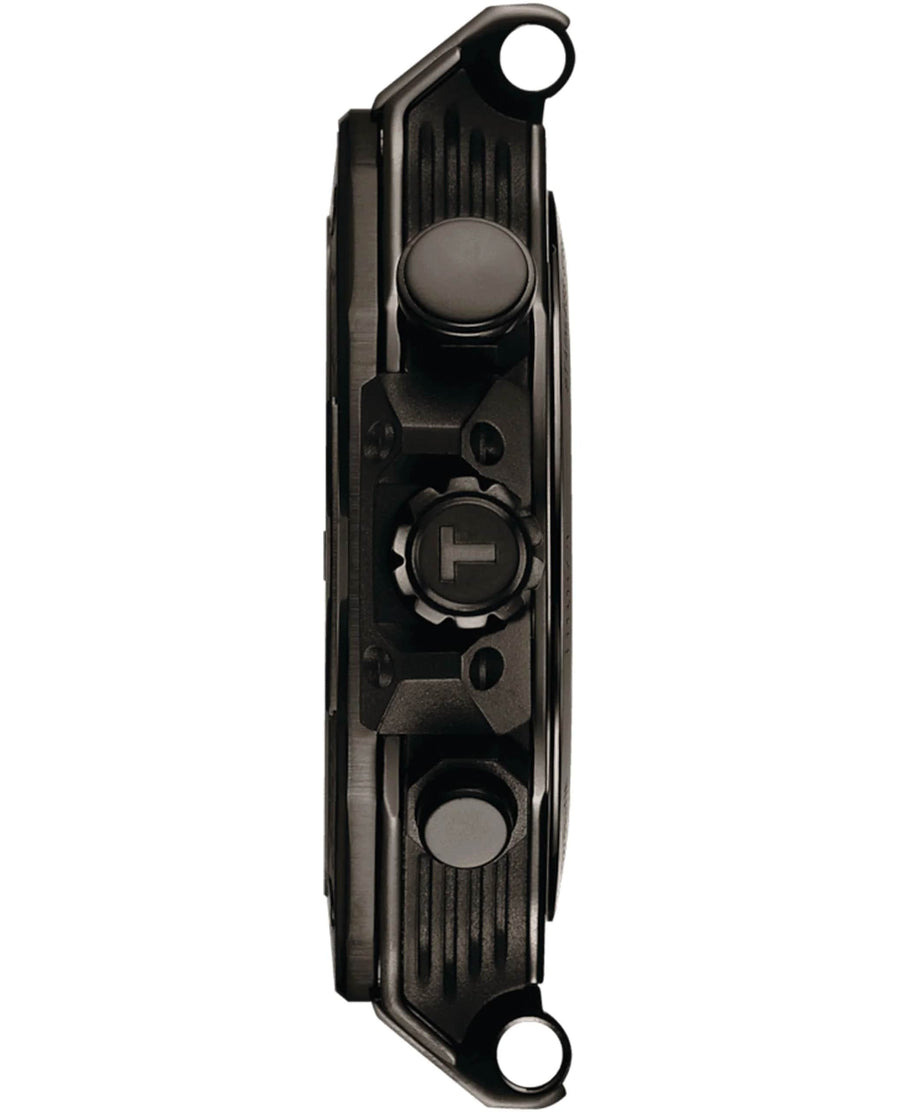 Tissot T Race Chronograph Black Dial Green Rubber Strap Watch for Men - T141.417.37.061.02