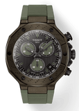 Tissot T Race Chronograph Black Dial Green Rubber Strap Watch for Men - T141.417.37.061.02