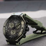 Tissot T Race Chronograph Black Dial Green Rubber Strap Watch for Men - T141.417.37.061.02