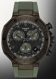 Tissot T Race Chronograph Black Dial Green Rubber Strap Watch for Men - T141.417.37.061.02