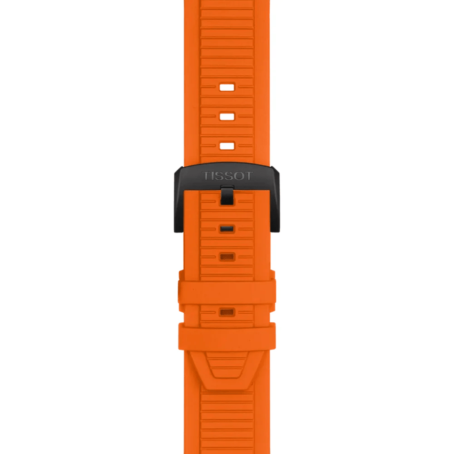 Tissot T Race Chronograph Black Dial Orange Rubber Strap Watch for Men - T141.417.37.051.02
