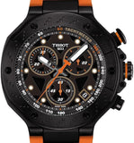 Tissot T Race Chronograph Black Dial Orange Rubber Strap Watch for Men - T141.417.37.051.02