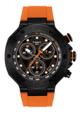 Tissot T Race Chronograph Black Dial Orange Rubber Strap Watch for Men - T141.417.37.051.02