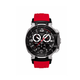 Tissot T Race Chronograph Black Dial Red Rubber Strap Watch for Men - T048.417.27.057.01