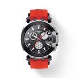 Tissot T Race Chronograph Black Dial Red Silicone Strap Watch For Men - T115.417.27.051.00