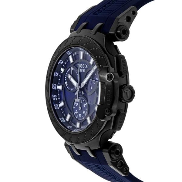 Tissot T Race Chronograph Blue Dial Blue Silicone Strap Watch For Men - T115.417.37.041.00