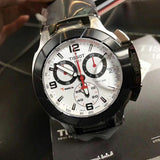 Tissot T Race Chronograph White Dial Black Rubber Strap Watch for Men - T048.417.27.037.00