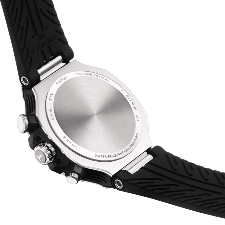Tissot T Race Chronograph White Dial Black Rubber Strap Watch For Men - T141.417.17.011.00