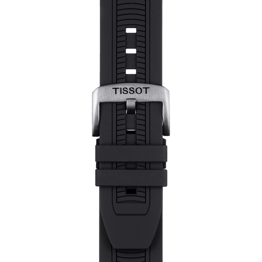 Tissot T Race Chronograph White Dial Black Silicone Strap Watch For Men - T115.417.27.011.00