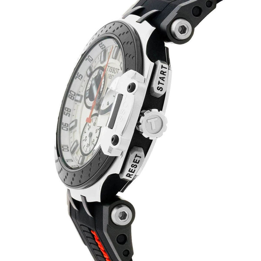 Tissot T Race Chronograph White Dial Black Silicone Strap Watch For Men - T115.417.27.011.00