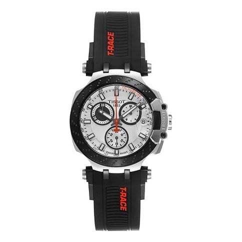 Tissot T Race Chronograph White Dial Black Silicone Strap Watch For Men - T115.417.27.011.00