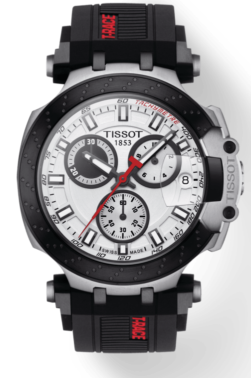 Tissot T Race Chronograph White Dial Black Silicone Strap Watch For Men - T115.417.27.011.00