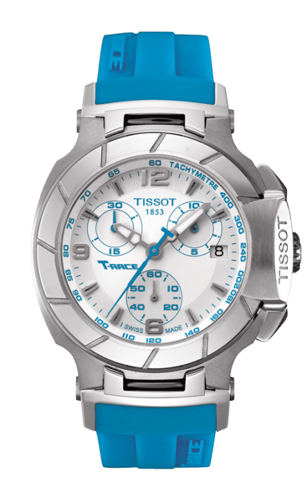 Tissot T Race Chronograph White Dial Brown Rubber Strap Watch for Women - T048.217.17.017.02