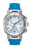 Tissot T Race Chronograph White Dial Brown Rubber Strap Watch for Women - T048.217.17.017.02