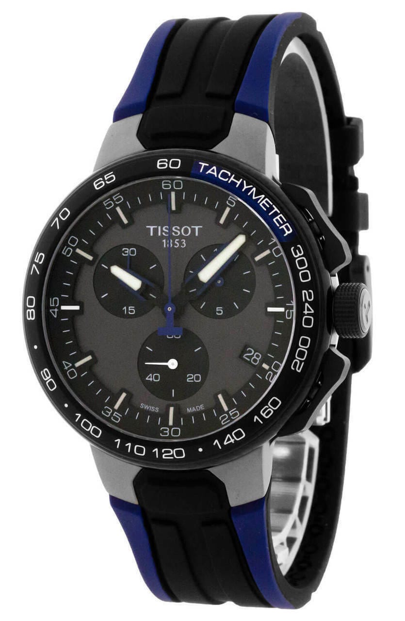 Tissot T Race Cycling Black Dial Two Tone Rubber Strap Watch For Men - T111.417.37.441.06