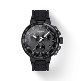 Tissot T Race Cycling Chronograph Black Dial Black Rubber Strap Watch For Men - T111.417.37.441.03