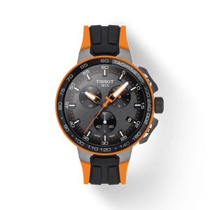 Tissot T Race Cycling Chronograph Black Dial Two Tone Rubber Strap Watch For Men - T111.417.37.441.04