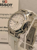 Tissot T Race Lady Chronograph White Dial White Rubber Strap Watch for Women - T048.217.17.017.00
