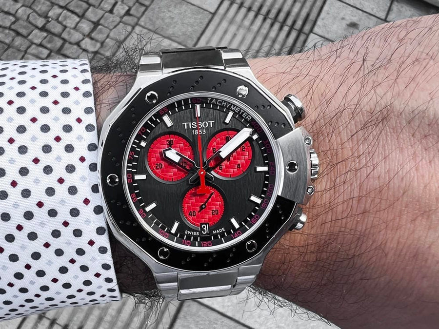 Tissot T Race Marc Marquez Limited Edition Black Dial Silver Steel Strap Watch for Men - T141.417.11.051.00