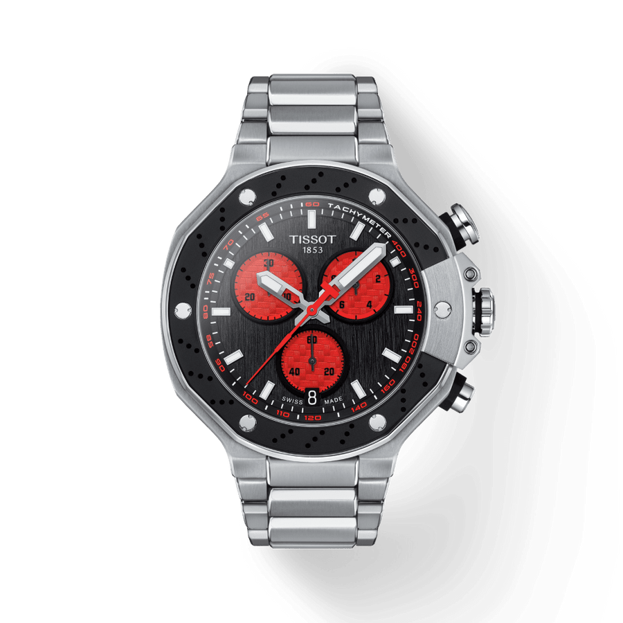 Tissot T Race Marc Marquez Limited Edition Black Dial Silver Steel Strap Watch for Men - T141.417.11.051.00