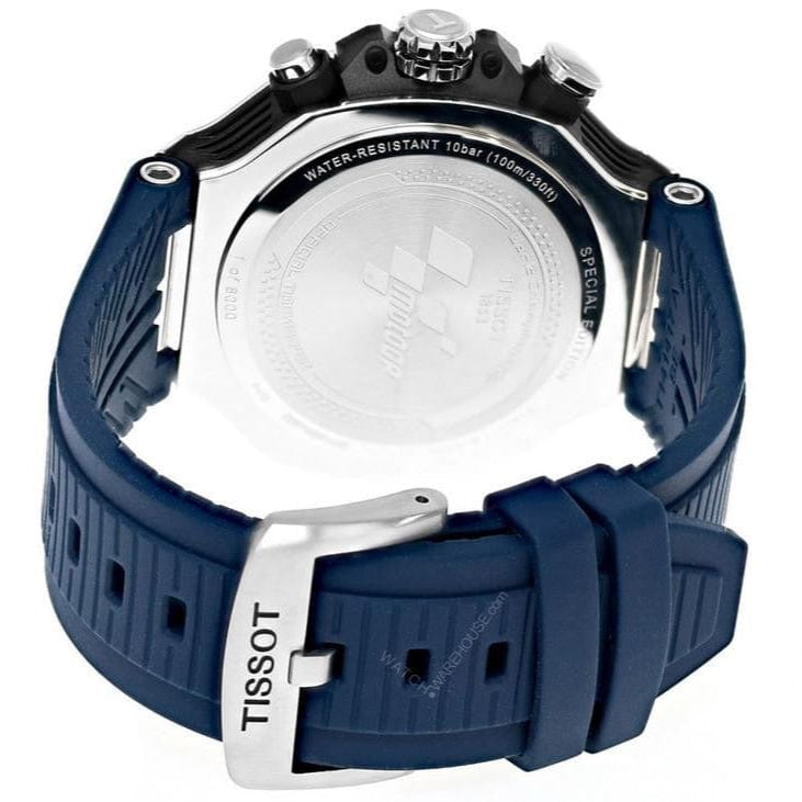 Tissot T Race Moto GP Limited Edition Chronograph Blue Dial Blue Rubber Strap Watch for Men - T141.417.17.047.00