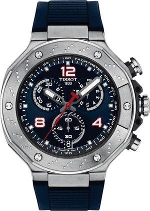 Tissot T Race Moto GP Limited Edition Chronograph Blue Dial Blue Rubber Strap Watch for Men - T141.417.17.047.00