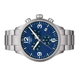 Tissot T Sport Chrono XL Chronograph Blue Dial Silver Steel Strap Watch For Men - T116.617.11.047.00
