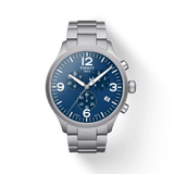 Tissot T Sport Chrono XL Chronograph Blue Dial Silver Steel Strap Watch For Men - T116.617.11.047.00