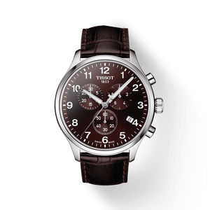 Tissot T Sport Chrono XL Classic Brown Dial Brown Leather Strap Watch For Men - T116.617.16.297.00