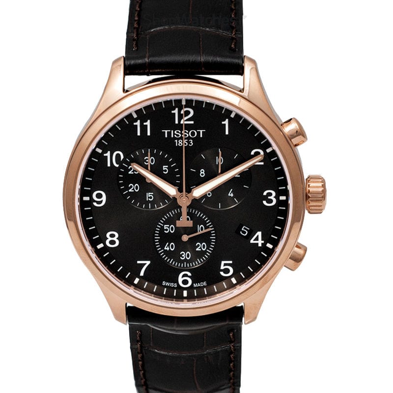 Tissot T Sport Chrono XL Classic Brown Dial Brown Leather Strap Watch For Men - T116.617.36.057.01