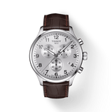 Tissot T Sport Chrono XL Classic Silver Dial Brown Leather Strap Watch For Men - T116.617.16.037.00