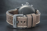 Tissot T Sport Chrono XL Green Dial Brown Leather Strap Watch For Men - T116.617.36.097.00
