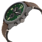 Tissot T Sport Chrono XL Green Dial Brown Leather Strap Watch For Men - T116.617.36.097.00